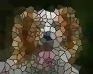 Mosaïque avec trait fin : effet cristal, les couleurs se fondent doucement